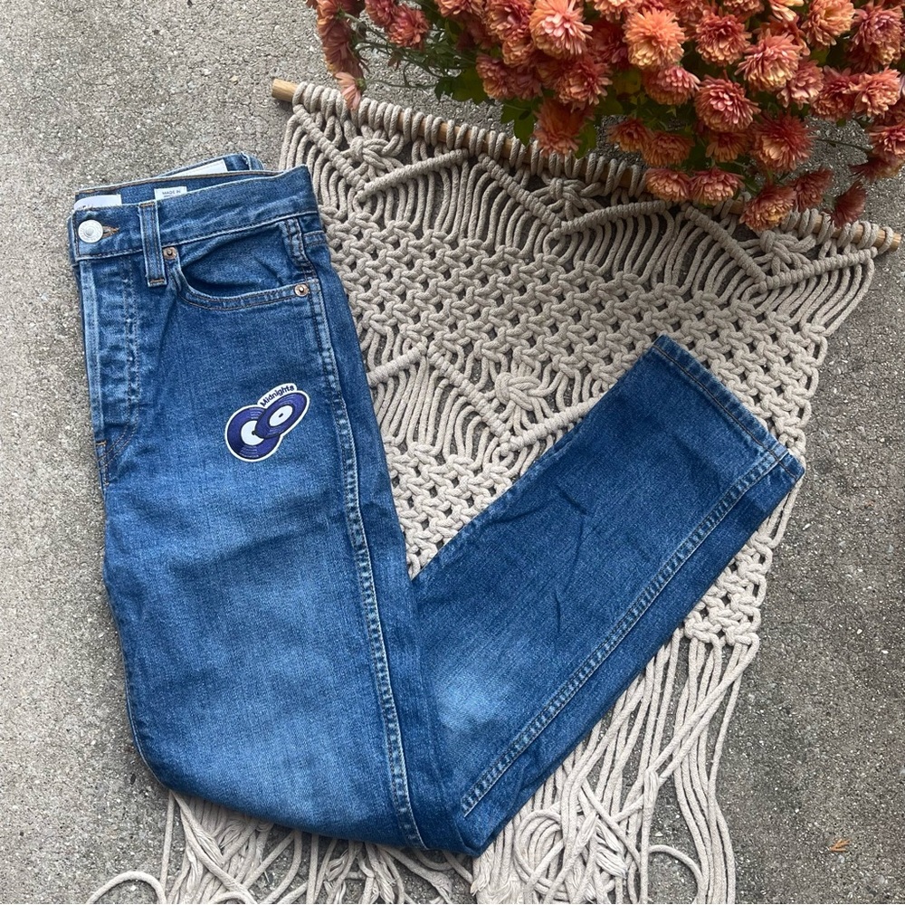 Re/Done Originals High Rise Skinny Jeans Size 25 Upcycled Taylor Swift Patches